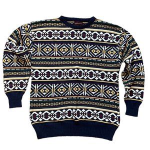 Chaps Ralph Lauren VTG Men’s Aztec Sweater Made USA Sz Large